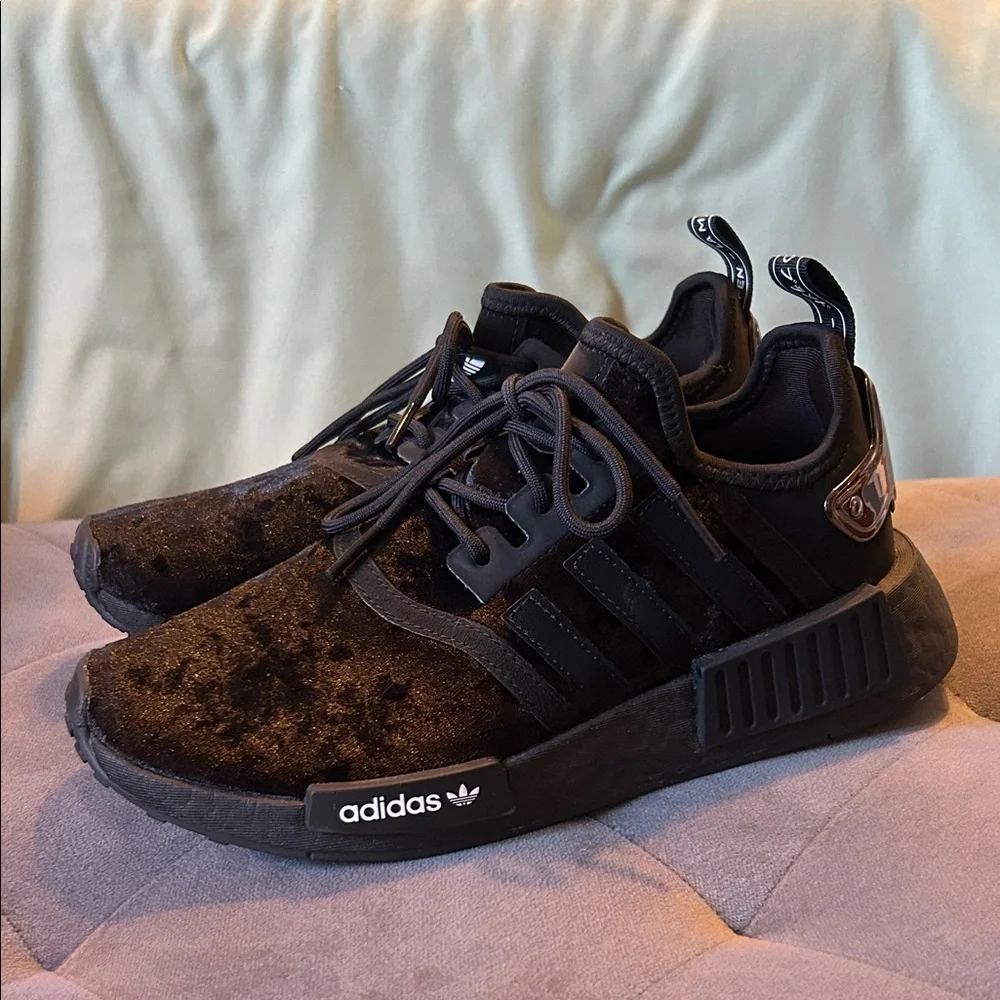 Adidas Black Velvet NMD Sneakers - Picture 1 of 4
